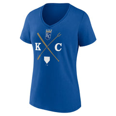 Kansas City Royals Women's KC Local V-Neck T-Shirt - Royal T-shirts