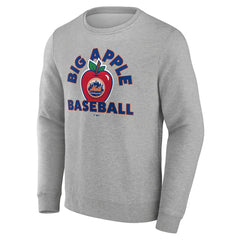 New York Mets Big Apple Baseball Pullover Sweatshirt - Gray Pullover