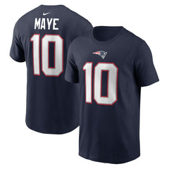 Drake Maye New England Patriots Youth Fuse Name & Number T-Shirt - Navy T-shirts