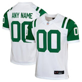 New York Jets Youth Classic Alternate Custom Replica Jersey - White Jerseys