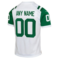 New York Jets Youth Classic Alternate Custom Replica Jersey - White Jerseys