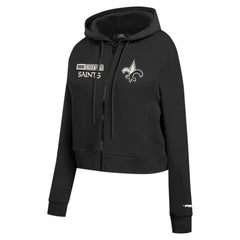 New Orleans Saints Pro Standard Women's Split Logo Full-Zip Hoodie - Black Hoodies