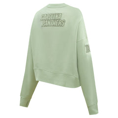 Carolina Panthers Pro Standard Women's Oversized Cropped Neutral Pullover Sweatshirt - Light Green Pullover