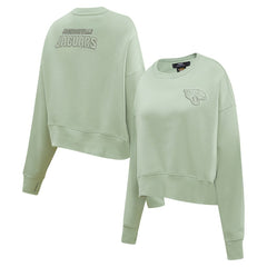 Jacksonville Jaguars Pro Standard Women's Oversized Cropped Neutral Pullover Sweatshirt - Light Green Pullover