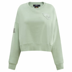 Jacksonville Jaguars Pro Standard Women's Oversized Cropped Neutral Pullover Sweatshirt - Light Green Pullover