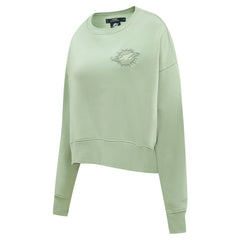 Miami Dolphins Pro Standard Women's Oversized Cropped Neutral Pullover Sweatshirt - Light Green Pullover