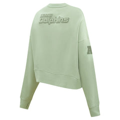 Miami Dolphins Pro Standard Women's Oversized Cropped Neutral Pullover Sweatshirt - Light Green Pullover
