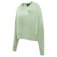 Tennessee Titans Pro Standard Women's Oversized Cropped Neutral Pullover Sweatshirt - Light Green Pullover