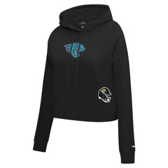 Jacksonville Jaguars Pro Standard Women's Jeweled Cropped Pullover Hoodie - Black Hoodies