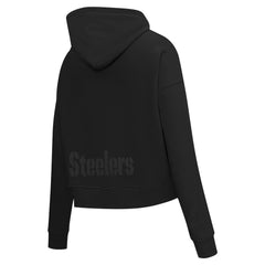 Pittsburgh Steelers Pro Standard Women's Jeweled Cropped Pullover Hoodie - Black Hoodies