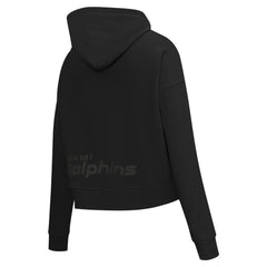 Miami Dolphins Pro Standard Women's Jeweled Cropped Pullover Hoodie - Black Hoodies