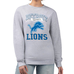 Detroit Lions G-III 4Her by Carl Banks Women's Team Logo Graphic Tri-Blend Pullover Sweatshirt - Heather Gray Pullover
