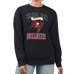 Tampa Bay Buccaneers G-III 4Her by Carl Banks Women's Team Logo Graphic Tri-Blend Pullover Sweatshirt - Black Pullover