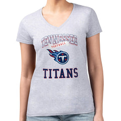 Tennessee Titans G-III 4Her by Carl Banks Women's Super-Slim Fit Lightweight Team Logo Graphic V-Neck T-Shirt - Heather Gray T-shirts