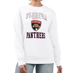 Florida Panthers G-III 4Her by Carl Banks Women's Team Logo Tri-Blend Fleece Pullover Sweatshirt - White | US 201612626