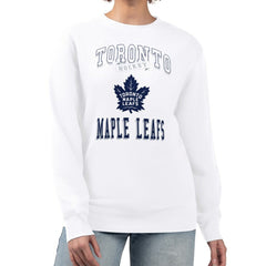 Toronto Maple Leafs G-III 4Her by Carl Banks Women's Team Logo Tri-Blend Fleece Pullover Sweatshirt - White | US 201612629
