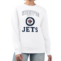 Winnipeg Jets G-III 4Her by Carl Banks Women's Team Logo Tri-Blend Fleece Pullover Sweatshirt - White | US 201612633