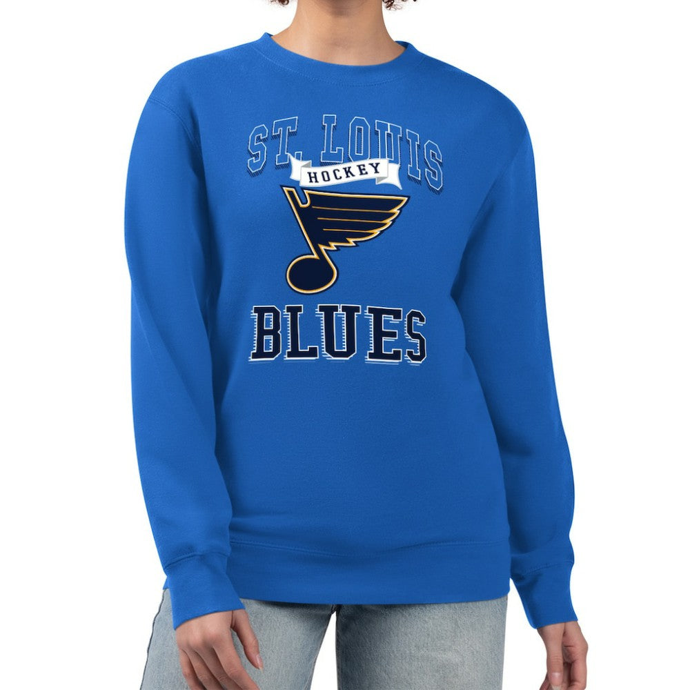 St. Louis Blues G-III 4Her by Carl Banks Women's Team Logo Tri-Blend Fleece Pullover Sweatshirt - Blue | US 201612640