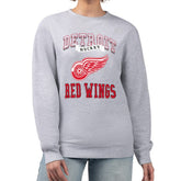 Detroit Red Wings G-III 4Her by Carl Banks Women's Team Logo Tri-Blend Fleece Pullover Sweatshirt - Heather Gray | US 201612651