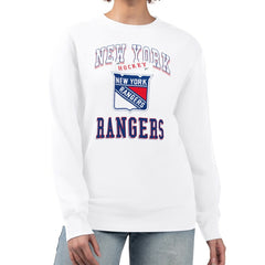 New York Rangers G-III 4Her by Carl Banks Women's Team Logo Tri-Blend Fleece Pullover Sweatshirt - White | US 201612662