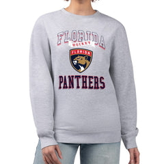 Florida Panthers G-III 4Her by Carl Banks Women's Team Logo Tri-Blend Fleece Pullover Sweatshirt - Heather Gray | US 201612667