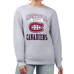 Montreal Canadiens G-III 4Her by Carl Banks Women's Team Logo Tri-Blend Fleece Pullover Sweatshirt - Heather Gray | US 201612670