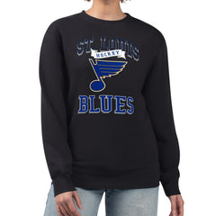 St. Louis Blues G-III 4Her by Carl Banks Women's Team Logo Tri-Blend Fleece Pullover Sweatshirt - Black | US 201612688
