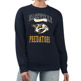 Nashville Predators G-III 4Her by Carl Banks Women's Team Logo Tri-Blend Fleece Pullover Sweatshirt - Navy | US 201612689