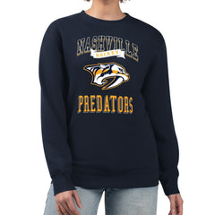 Nashville Predators G-III 4Her by Carl Banks Women's Team Logo Tri-Blend Fleece Pullover Sweatshirt - Navy | US 201612689