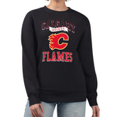 Calgary Flames G-III 4Her by Carl Banks Women's Team Logo Tri-Blend Fleece Pullover Sweatshirt - Black | US 201612694