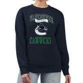 Vancouver Canucks G-III 4Her by Carl Banks Women's Team Logo Tri-Blend Fleece Pullover Sweatshirt - Navy | US 201612701