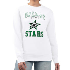 Dallas Stars G-III 4Her by Carl Banks Women's Team Logo Tri-Blend Fleece Pullover Sweatshirt - White | US 201612702