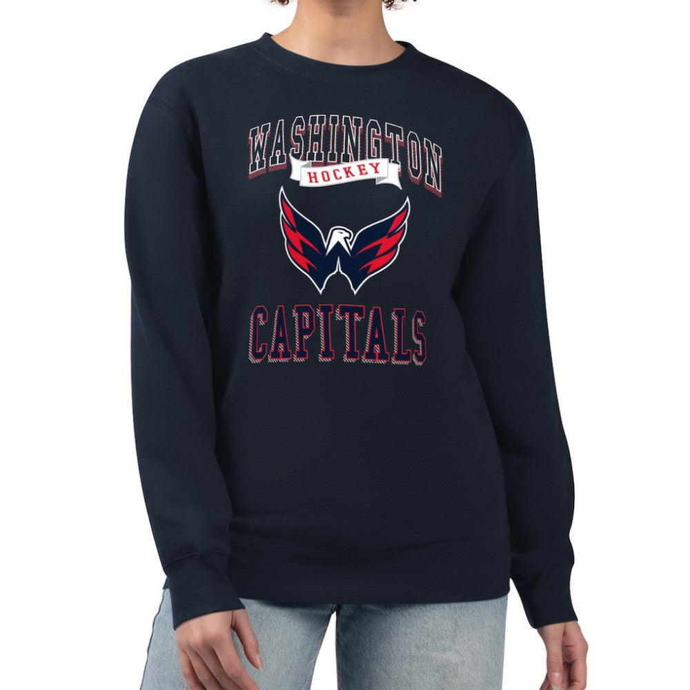 Washington Capitals G-III 4Her by Carl Banks Women's Team Logo Tri-Blend Fleece Pullover Sweatshirt - Navy | US 201612703