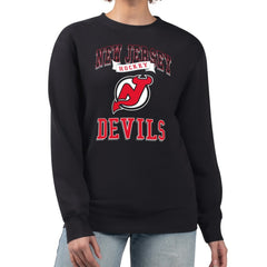 New Jersey Devils G-III 4Her by Carl Banks Women's Team Logo Tri-Blend Fleece Pullover Sweatshirt - Black | US 201612705
