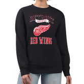Detroit Red Wings G-III 4Her by Carl Banks Women's Team Logo Tri-Blend Fleece Pullover Sweatshirt - Black | US 201612717