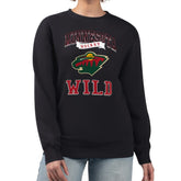 Minnesota Wild G-III 4Her by Carl Banks Women's Team Logo Tri-Blend Fleece Pullover Sweatshirt - Black | US 201612720