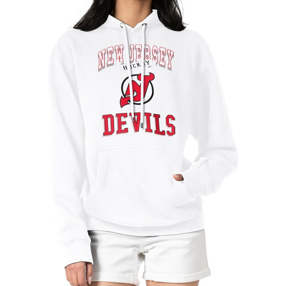 New Jersey Devils G-III 4Her by Carl Banks Women's Team Logo Tri-Blend Fleece Pullover Hoodie - White | US 201612739