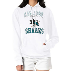 San Jose Sharks G-III 4Her by Carl Banks Women's Team Logo Tri-Blend Fleece Pullover Hoodie - White | US 201612766