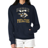 Nashville Predators G-III 4Her by Carl Banks Women's Team Logo Tri-Blend Fleece Pullover Hoodie - Navy | US 201612773