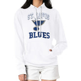 St. Louis Blues G-III 4Her by Carl Banks Women's Team Logo Tri-Blend Fleece Pullover Hoodie - White | US 201612776