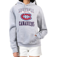 Montreal Canadiens G-III 4Her by Carl Banks Women's Team Logo Tri-Blend Fleece Pullover Hoodie - Heather Gray | US 201612780