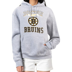 Boston Bruins G-III 4Her by Carl Banks Women's Team Logo Tri-Blend Fleece Pullover Hoodie - Heather Gray | US 201612786