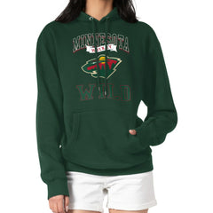 Minnesota Wild G-III 4Her by Carl Banks Women's Team Logo Tri-Blend Fleece Pullover Hoodie - Olive | US 201612818