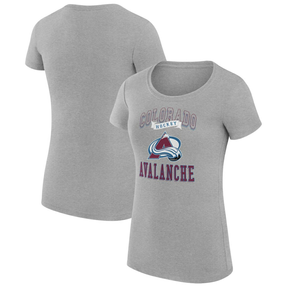Colorado Avalanche G-III 4Her by Carl Banks Women's Super-Slim Fit Lightweight Team Logo Graphic T-Shirt - Heather Gray | US 201612831