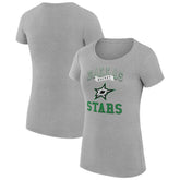 Dallas Stars G-III 4Her by Carl Banks Women's Super-Slim Fit Lightweight Team Logo Graphic T-Shirt - Heather Gray | US 201612834