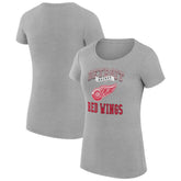 Detroit Red Wings G-III 4Her by Carl Banks Women's Super-Slim Fit Lightweight Team Logo Graphic T-Shirt - Heather Gray | US 201612835