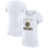 Boston Bruins G-III 4Her by Carl Banks Women's Super-Slim Fit Lightweight Team Logo Graphic T-Shirt - White | US 201612871