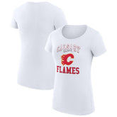 Calgary Flames G-III 4Her by Carl Banks Women's Super-Slim Fit Lightweight Team Logo Graphic T-Shirt - White | US 201612873