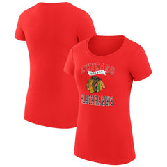 Chicago Blackhawks G-III 4Her by Carl Banks Women's Super-Slim Fit Lightweight Team Logo Graphic T-Shirt - Red | US 201612879