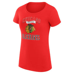 Chicago Blackhawks G-III 4Her by Carl Banks Women's Super-Slim Fit Lightweight Team Logo Graphic T-Shirt - Red | US 201612879